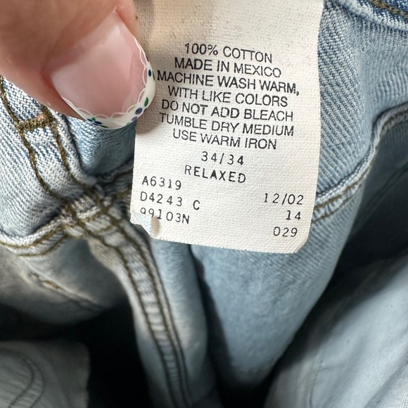 Harley-Davidson Relaxed Fit Jeans Denim Light Wash Biker Mens‎ Size 34x34 - Picture 3 of 7